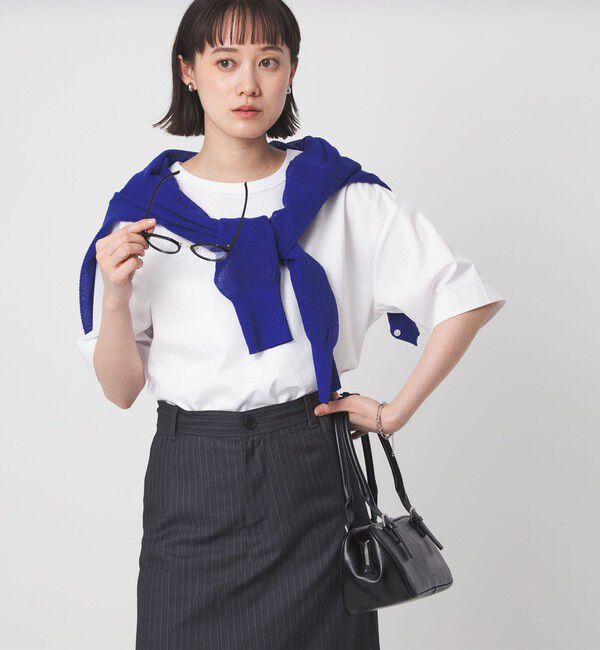 UNITED ARROWS green label relaxing「クロップド ポンチ Tシャツ」|Tシャツ・カットソー|OFF WHITE