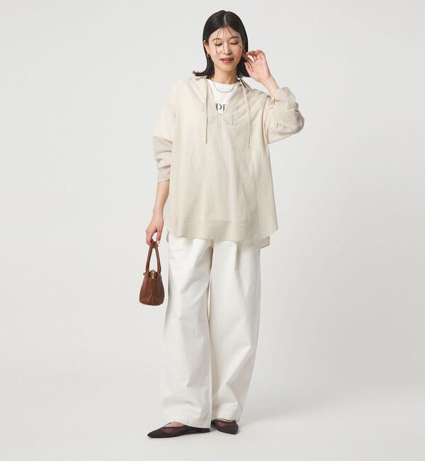 UNITED ARROWS green label relaxing「【WEB限定】＜at ease＞シアー スキッパー シャツ」|シャツ・ブラウス|
