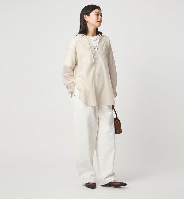 UNITED ARROWS green label relaxing「【WEB限定】＜at ease＞シアー スキッパー シャツ」|シャツ・ブラウス|
