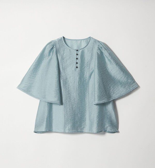 EMMEL REFINES「＜EMMEL REFINES＞EM ハシゴレース フレアスリーブ ブラウス」|シャツ・ブラウス|LT.BLUE