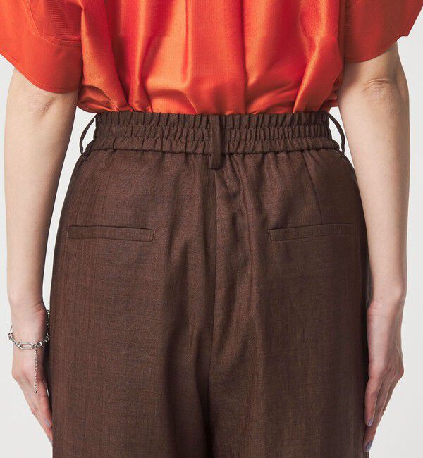 UNITED ARROWS green label relaxing「［size SHORT/TALLあり］ライト リネンライク タック ワイドパンツ UVカット 通気性」|スラックス|