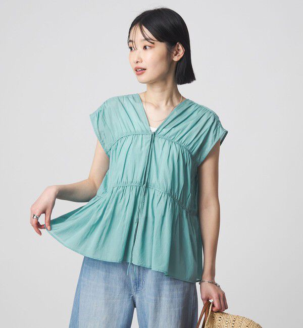 UNITED ARROWS green label relaxing「ボリューム 2WAY リボン ノースリーブ ブラウス」|シャツ・ブラウス|LT.BLUE
