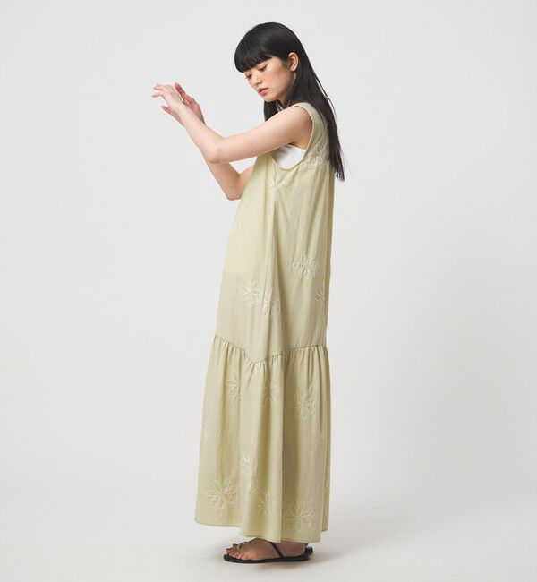 EMMEL REFINES「＜EMMEL REFINES＞EM フラワーシシュウ キリカエ ギャザー ワンピース」|ワンピース|