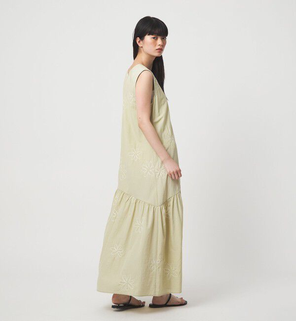 EMMEL REFINES「＜EMMEL REFINES＞EM フラワーシシュウ キリカエ ギャザー ワンピース」|ワンピース|