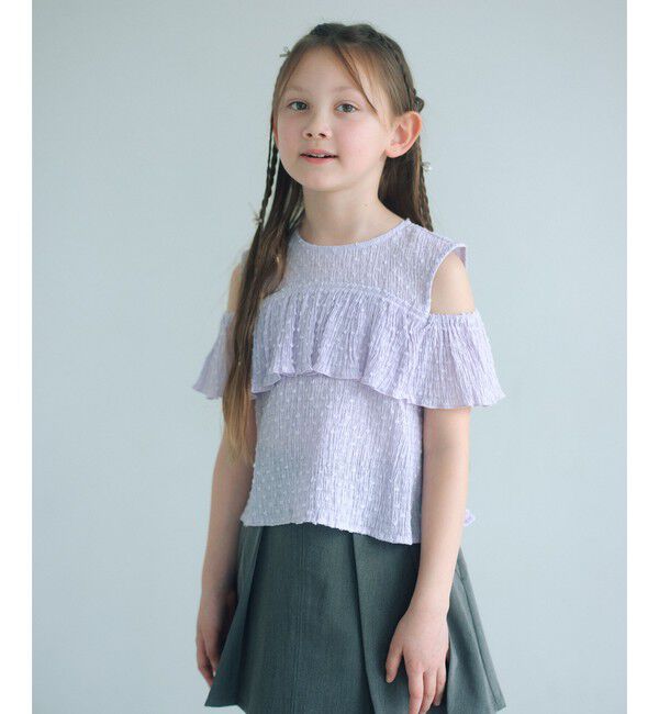 UNITED ARROWS green label relaxing「【COOL CHIC GIRLS STYLE】ラッフルショートスリーブ / キッズ  120cm-160cm」|シャツ・ブラウス|LILAC