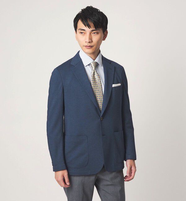 UNITED ARROWS green label relaxing「ポリエステル ジャージ カノコ 2B ジャケット -ウォッシャブル・ストレッチ・吸水速乾-」|テーラードジャケット|NAVY