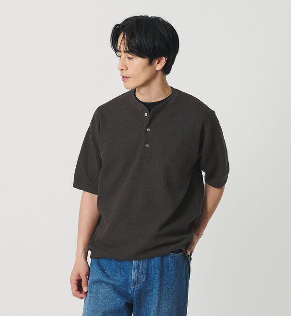 BEAUTY&YOUTH UNITED ARROWS「エアミラノ ヘンリーネック ニット ウォッシャブル 抗菌 防臭機能付き 」|ニット・セーター|