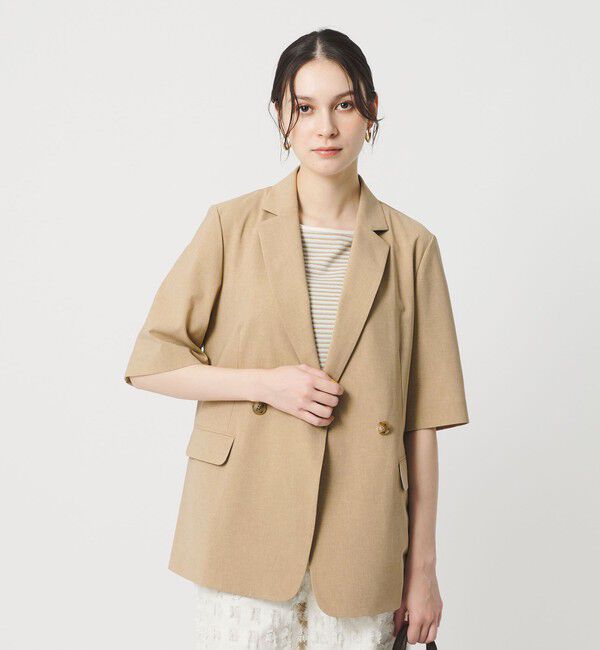 BEAUTY&YOUTH UNITED ARROWS「ハーフスリーブ ジャケット 吸水速乾 防シワ ウォッシャブル」|テーラードジャケット|