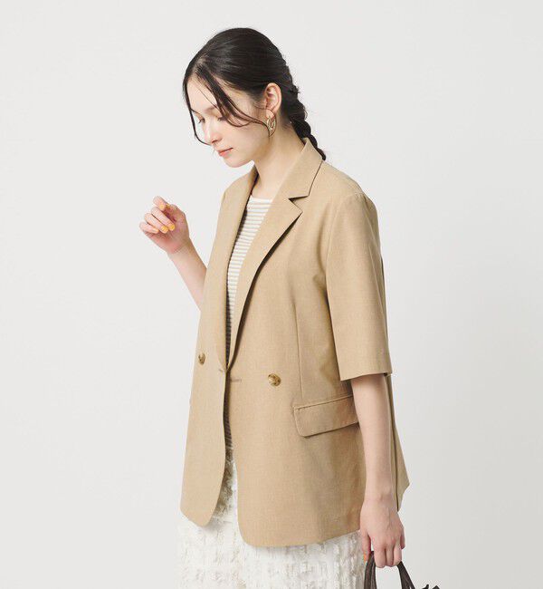 BEAUTY&YOUTH UNITED ARROWS「ハーフスリーブ ジャケット 吸水速乾 防シワ ウォッシャブル」|テーラードジャケット|