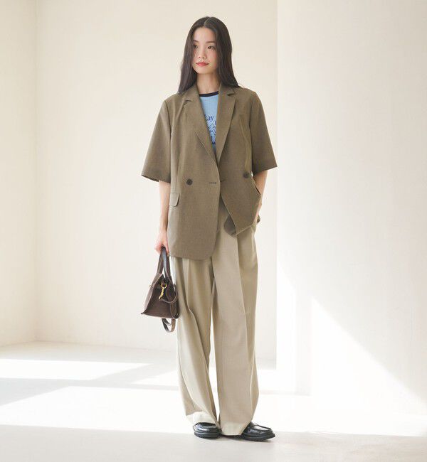 BEAUTY&YOUTH UNITED ARROWS「ハーフスリーブ ジャケット 吸水速乾 防シワ ウォッシャブル」|テーラードジャケット|