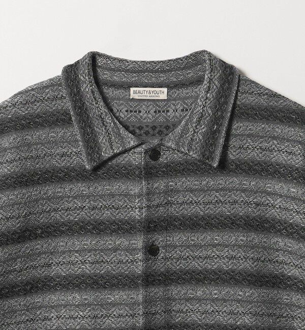 BEAUTY&YOUTH UNITED ARROWS「フェアアイル ショートスリーブ ニットシャツ ウォッシャブル」|カーディガン|