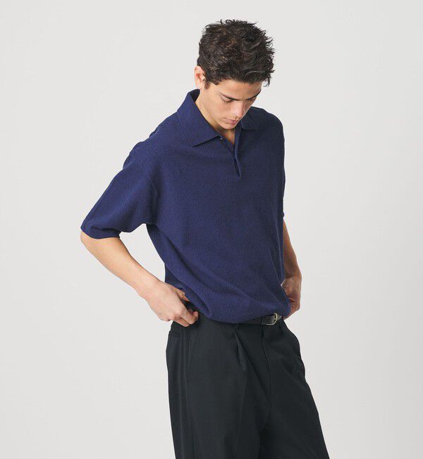 BEAUTY&YOUTH UNITED ARROWS「KNITEE クリンプコットン ニット ポロシャツ ウォッシャブル」|ニット・セーター|ROYAL