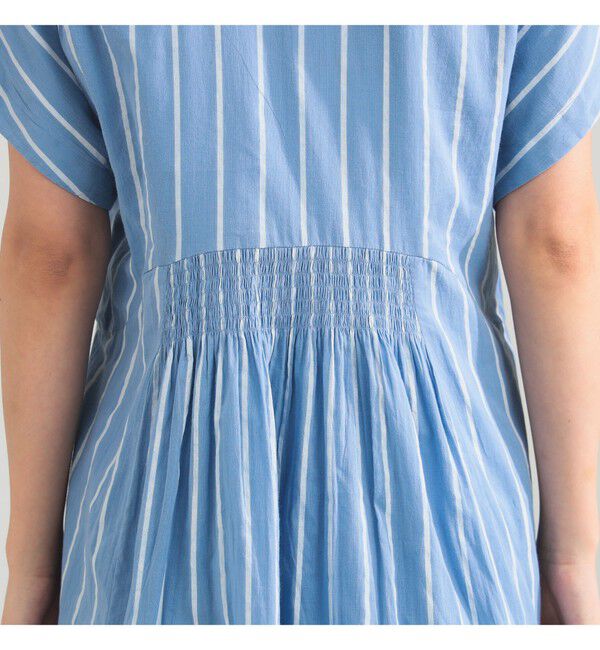 Demi-Luxe BEAMS 「【別注】ne Quittez pas / ボイル ストライプ フレンチスリーブ ワンピース」|ワンピース|