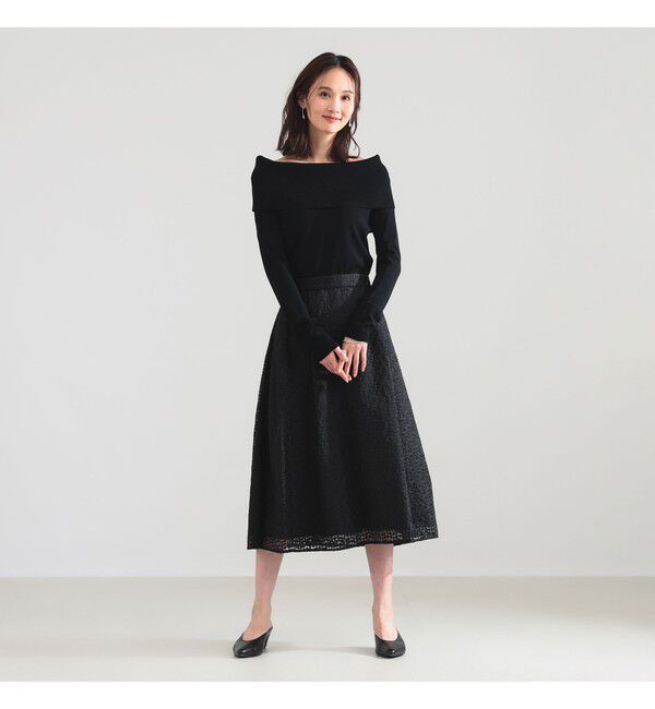 Demi-Luxe BEAMS 「オーガンジー エンブロイダリー フレアースカート」|スカート|