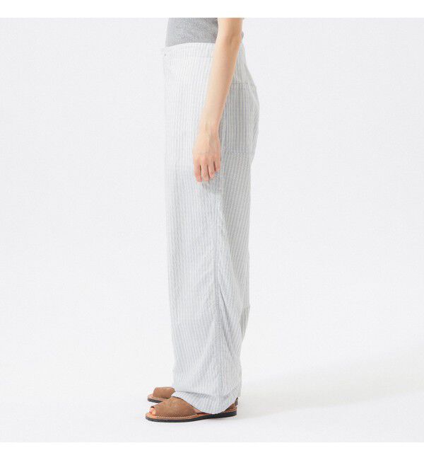 BEAMSBOY「チェック ストライプ ヘムコード パンツ」|チノ|