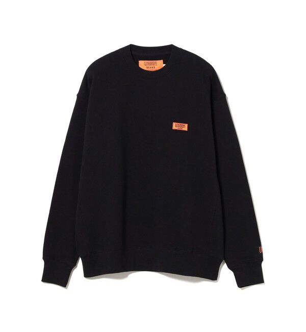 BEAMS「【別注】UNIVERSAL OVERALL / ロゴ クルーネック スウェット」|スウェット・ジャージ|BLACK