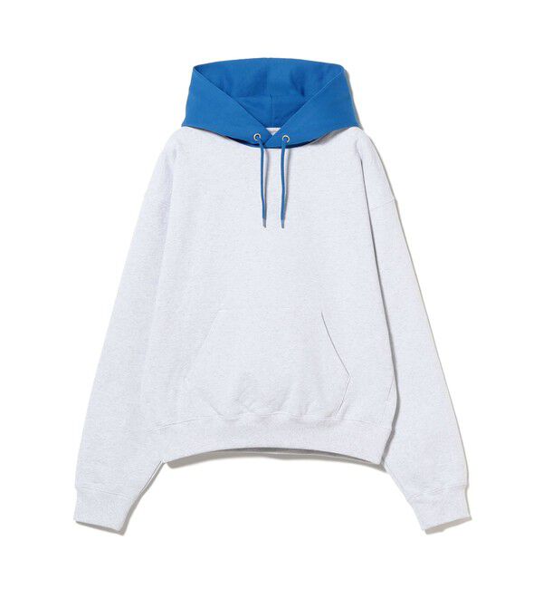 BEAMS「【ワイドショートフィット】カラーブロック フーディ」|スウェット・ジャージ|ASH_GREY