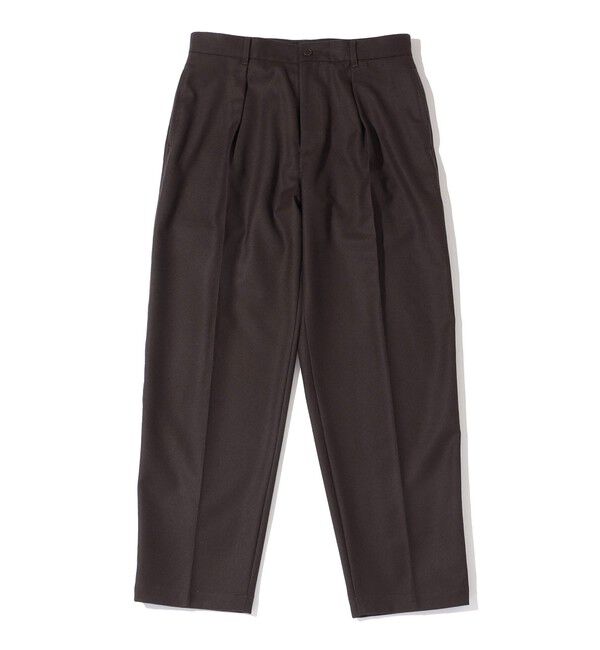 SHIPS「Southwick: Gate Label ウール 1プリーツ パンツ」|チノ|ブラウン