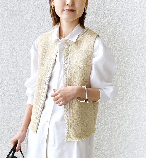 SHIPS for women「【SHIPS別注】BINDU:ブレード テープ ベスト」|ベスト・ジレ|ナチュラル