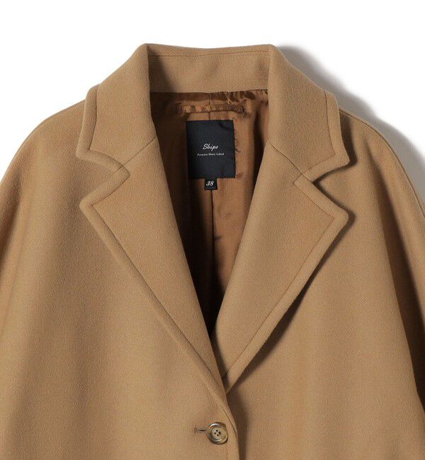 SHIPS for women「SHIPS Primary Navy Label:ウール メルトン シングル チェスター コート」|チェスターコート|