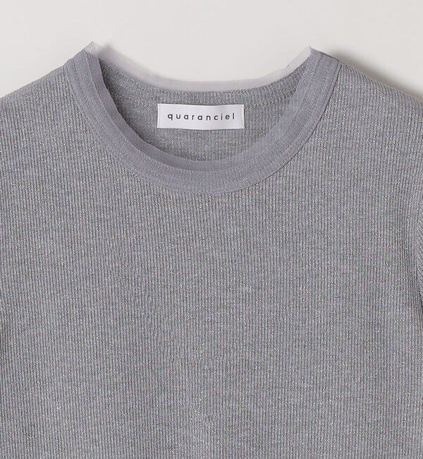 quaranciel「quaranciel:〈手洗い可能〉ラメ チュール リブ コンパクト TEE」|Tシャツ・カットソー|