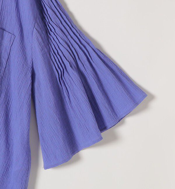 SHIPS any「SHIPS any:〈洗濯機可能〉楊柳 シアー バンド カラー フレア シャツ」|シャツ・ブラウス|