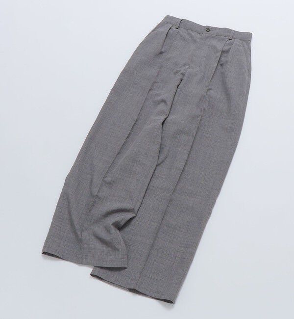 SHIPS「【WEB限定】SHIPS: リネン ライク ワイドスラックス」|スラックス|