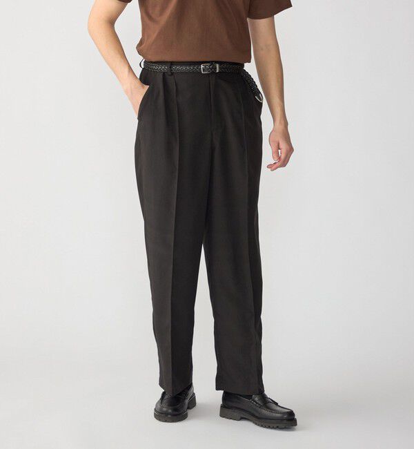 SHIPS「【WEB限定】SHIPS: リネン ライク ワイドスラックス」|スラックス|