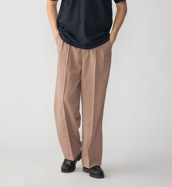 SHIPS「【WEB限定】SHIPS: リネン ライク ワイドスラックス」|スラックス|