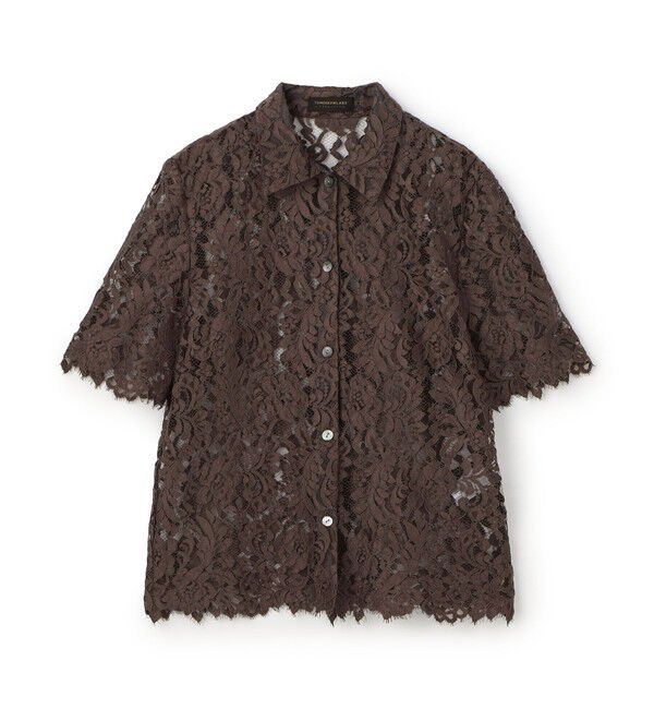 TOMORROWLAND collection「コードレース ハーフスリーブブラウス」|シャツ・ブラウス|47 ブラウン