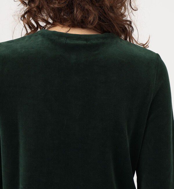 MACPHEE「コットンポリエステルベロア クルーネックカーディガン」|カーディガン|