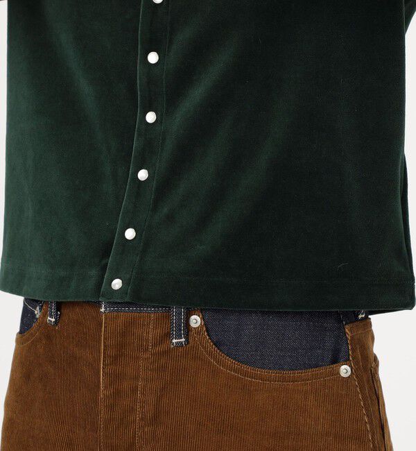 MACPHEE「コットンポリエステルベロア クルーネックカーディガン」|カーディガン|