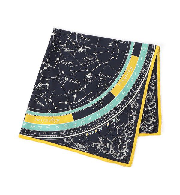 TOMORROWLAND GOODS「【別注】manipuri STAR MAP シルクスカーフ」|バンダナ・スカーフ|68 ダークネイビー系