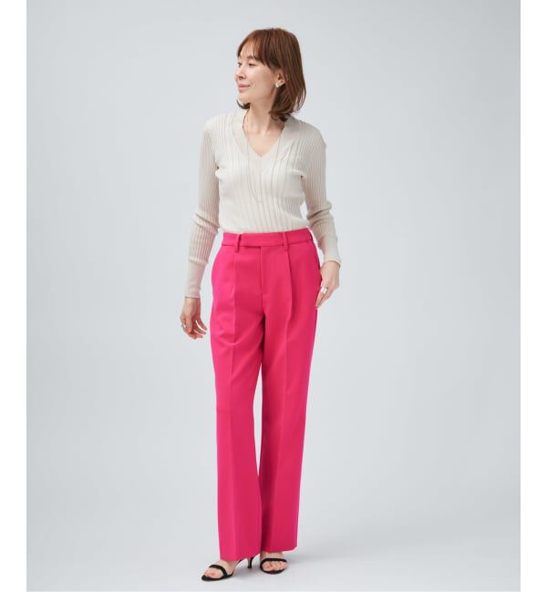 VERMEIL par iena「《追加3》ダブルクロスストレッチパンツ」|スラックス|