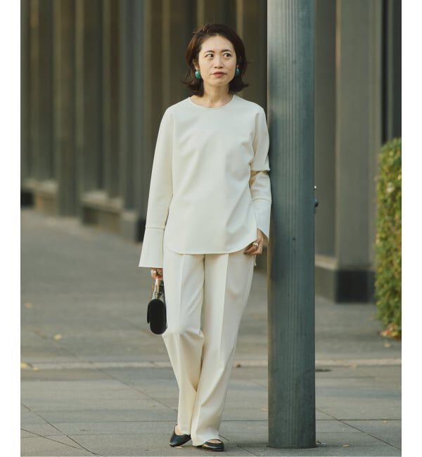 VERMEIL par iena「《追加3》ダブルクロスストレッチパンツ」|スラックス|