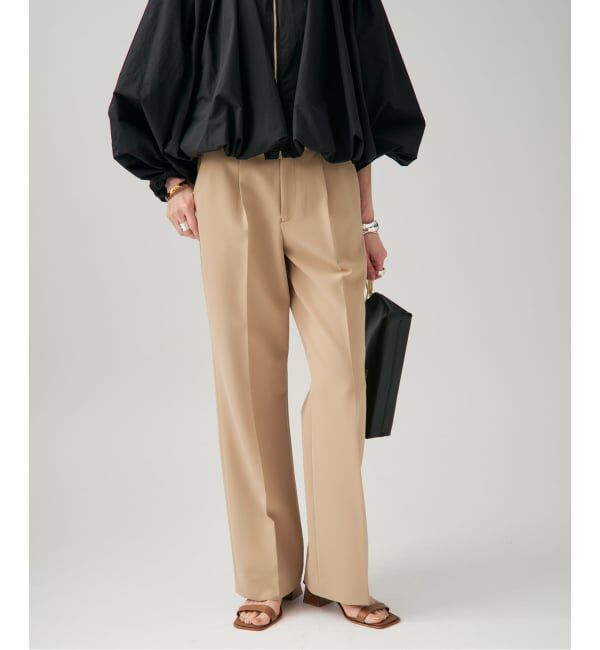 VERMEIL par iena「《追加3》ダブルクロスストレッチパンツ」|スラックス|ベージュ