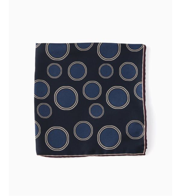 EDIFICE「FRANCO BASSI (フランコ バッシ) Pocket Square Dots Chief」|バンダナ・スカーフ|ネイビー A