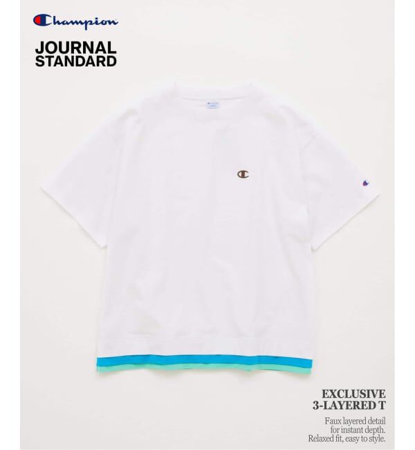 JOURNAL STANDARD「CHAMPION / チャンピオン for JOURNAL STANDARD 3 レイヤード 半袖 Tシャツ」|Tシャツ・カットソー|ホワイト