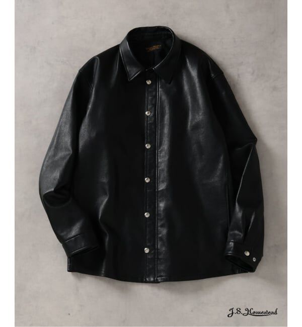 J.S.Homestead「J.S.Homestead / ウォッシュ レザー イースタン ジャケット」|ライダースジャケット|ブラック