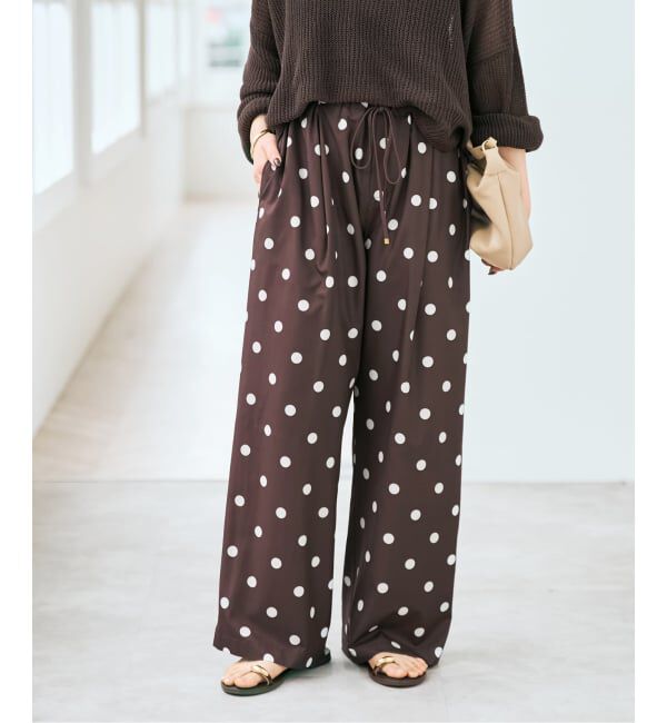 Spick and Span「《一部店舗+WEB限定 / 予約》ドットプリントイージーパンツ」|その他|ブラウンベース