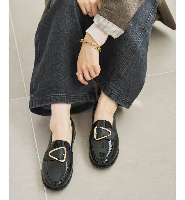  「TEMPERATE/テンパレイト 別注トライアングルローファー」|ローファー|ブラック