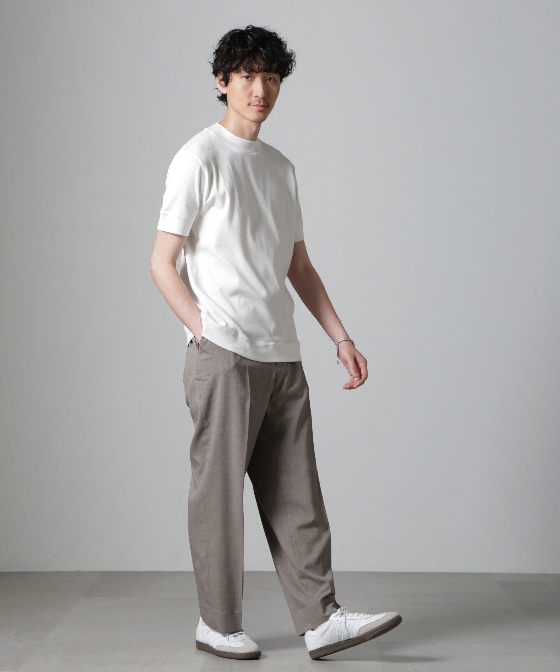 nano･universe「「FORMAL JERSEY」モックネックカットソー半袖」|Tシャツ・カットソー|