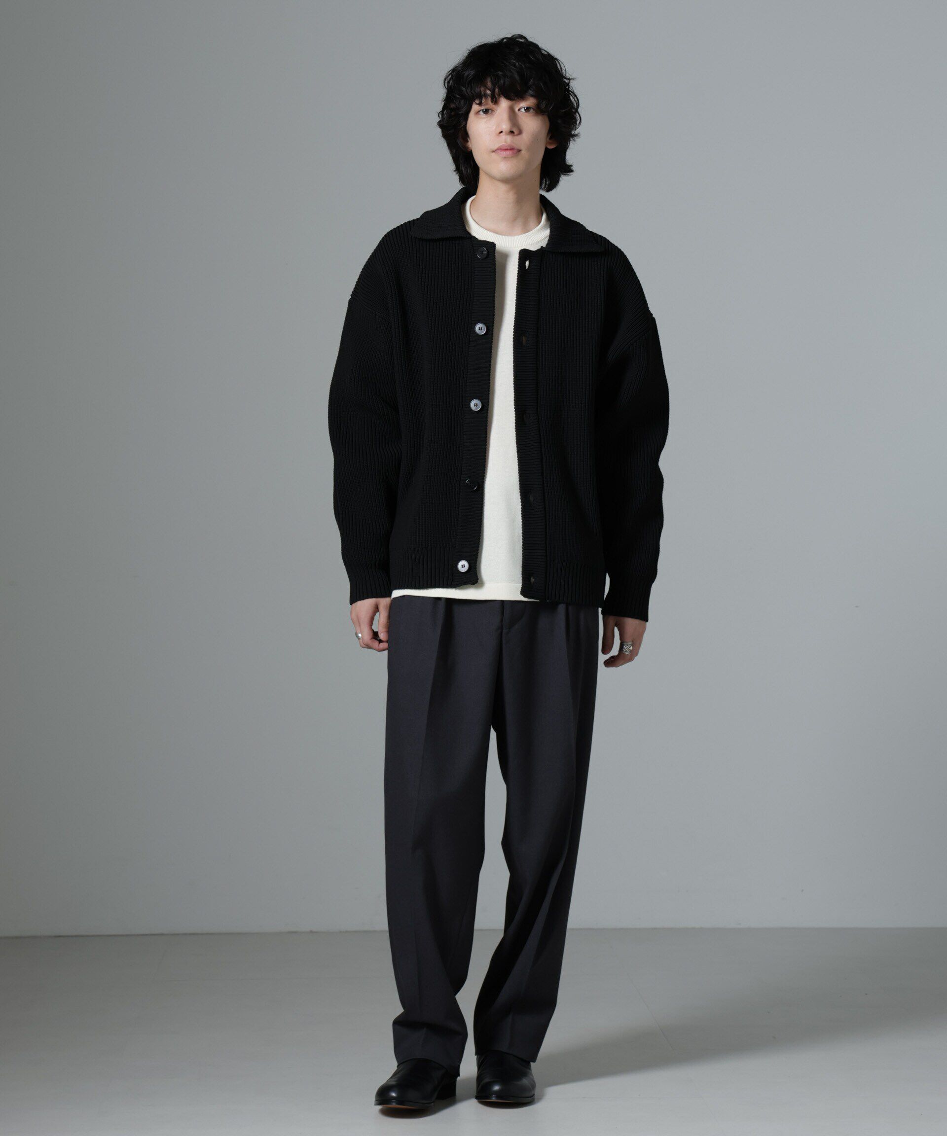 nano･universe「微起毛ワイドテーパードパンツ」|チノ|