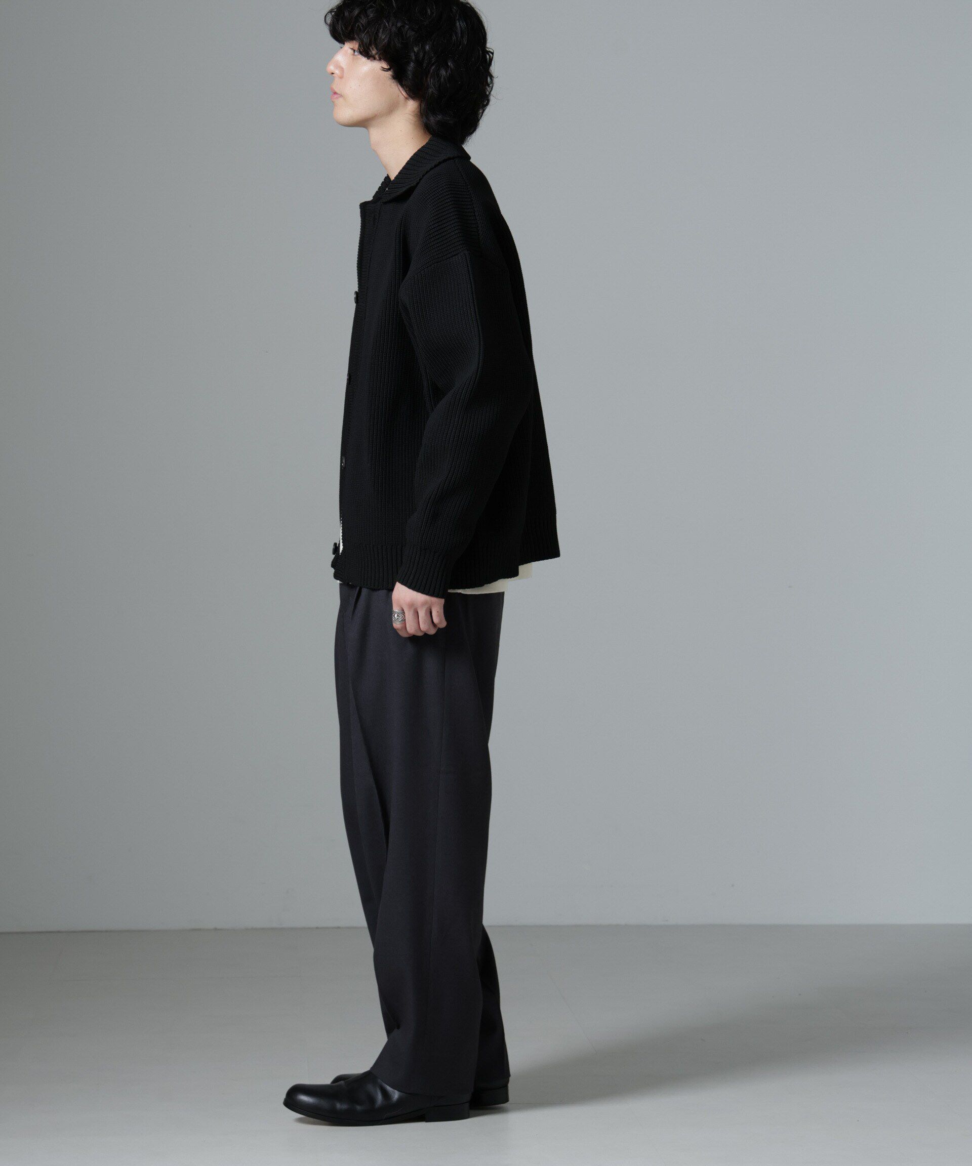 nano･universe「微起毛ワイドテーパードパンツ」|チノ|