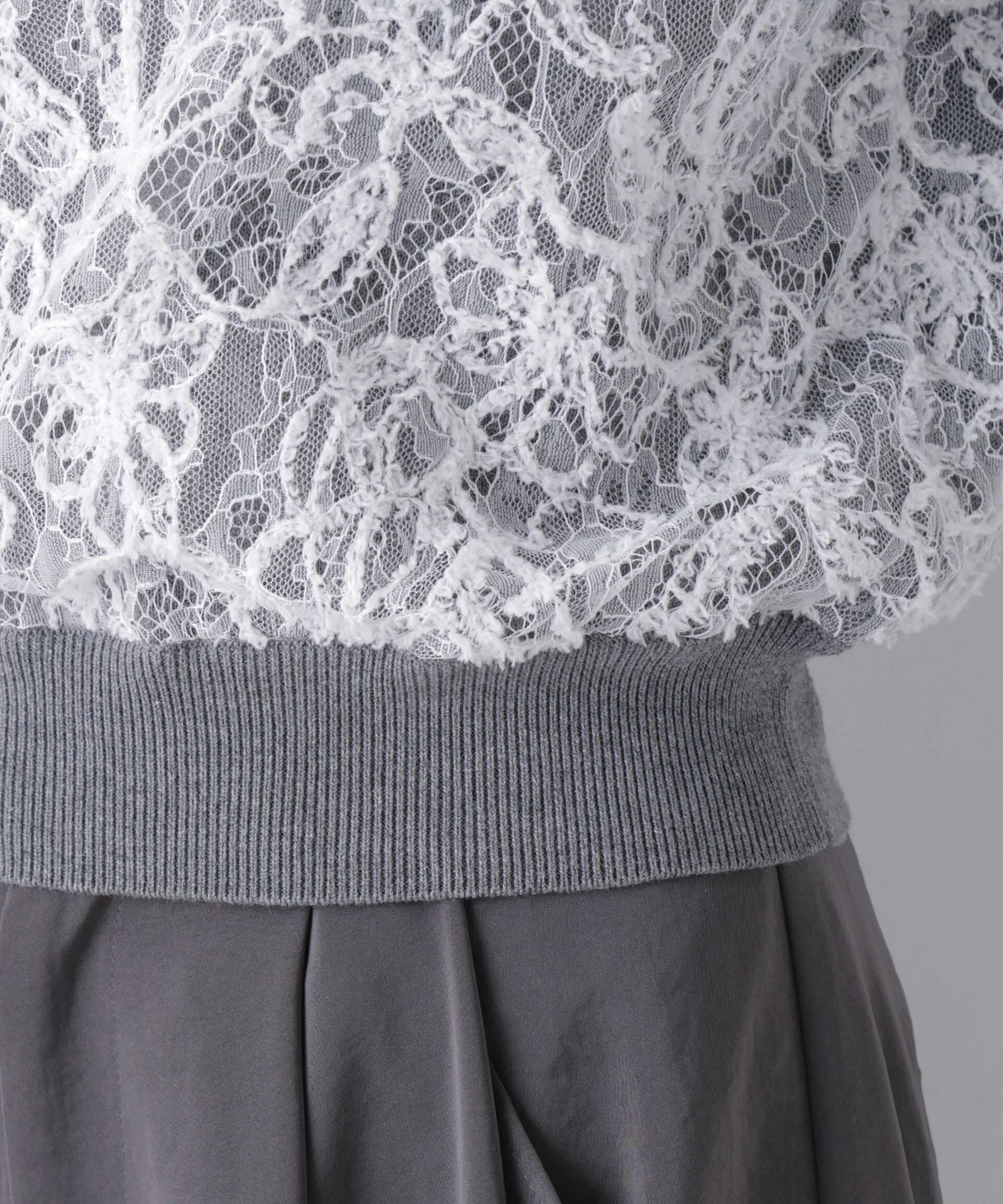 nano･universe「レースレイヤードニットプルオーバー」|ニット・セーター|