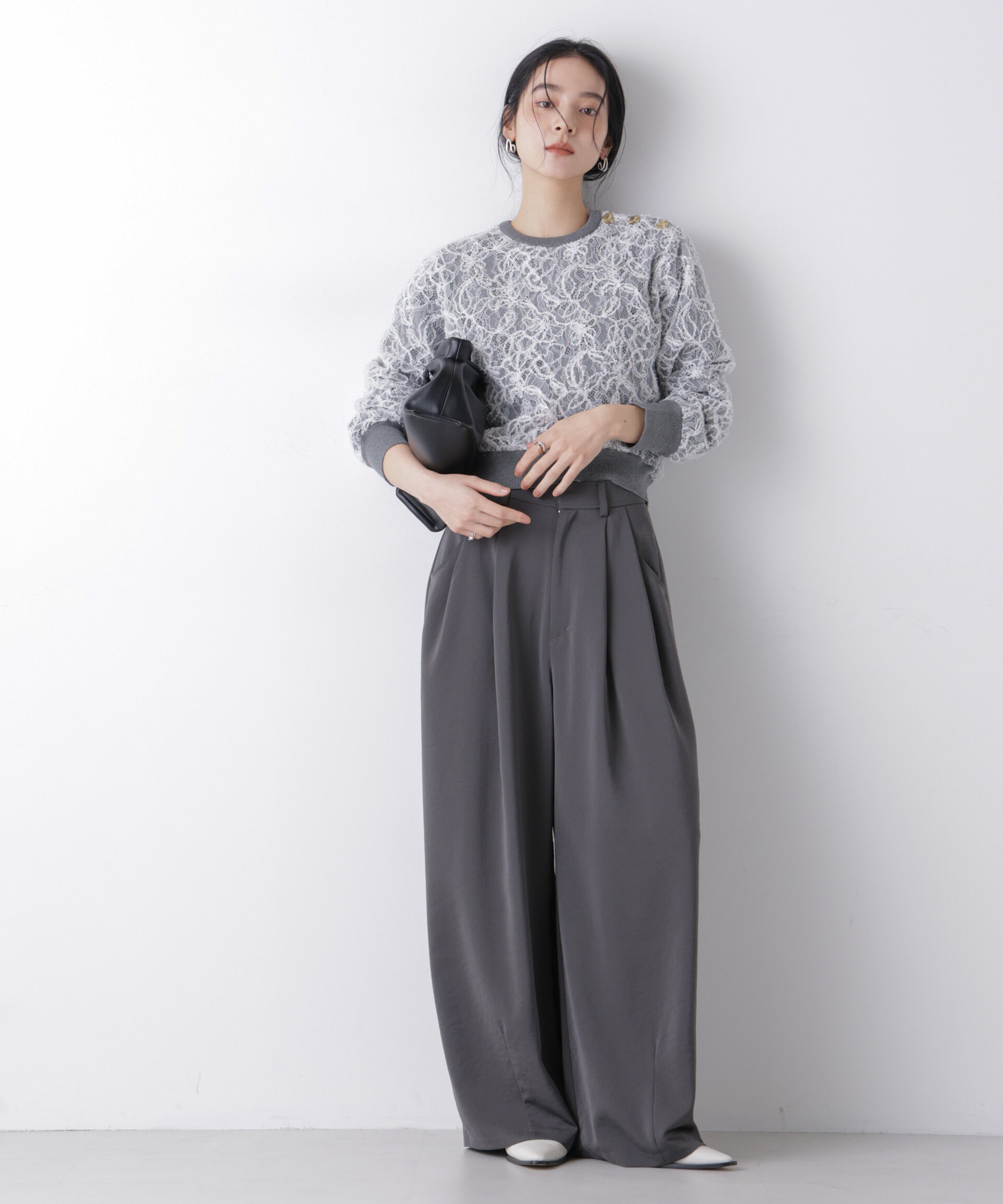 nano･universe「レースレイヤードニットプルオーバー」|ニット・セーター|