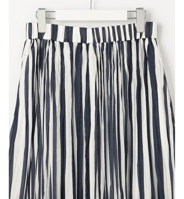 自由区「【接触冷感・洗える】ハンドワッシャープリーツストライプ スカート」|スカート|