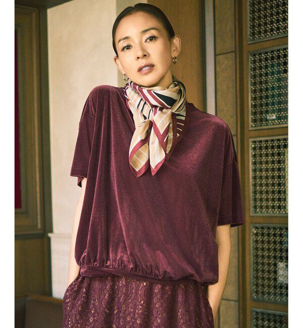 自由区「【SHIHOさん着用】シアーベロア カットソー」|Tシャツ・カットソー|ボルドー