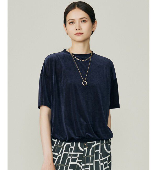 自由区「【SHIHOさん着用】シアーベロア カットソー」|Tシャツ・カットソー|ネイビー