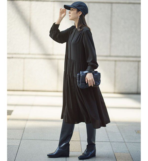 自由区「シルキータッチティアード ドレス」|ドレス|ブラック